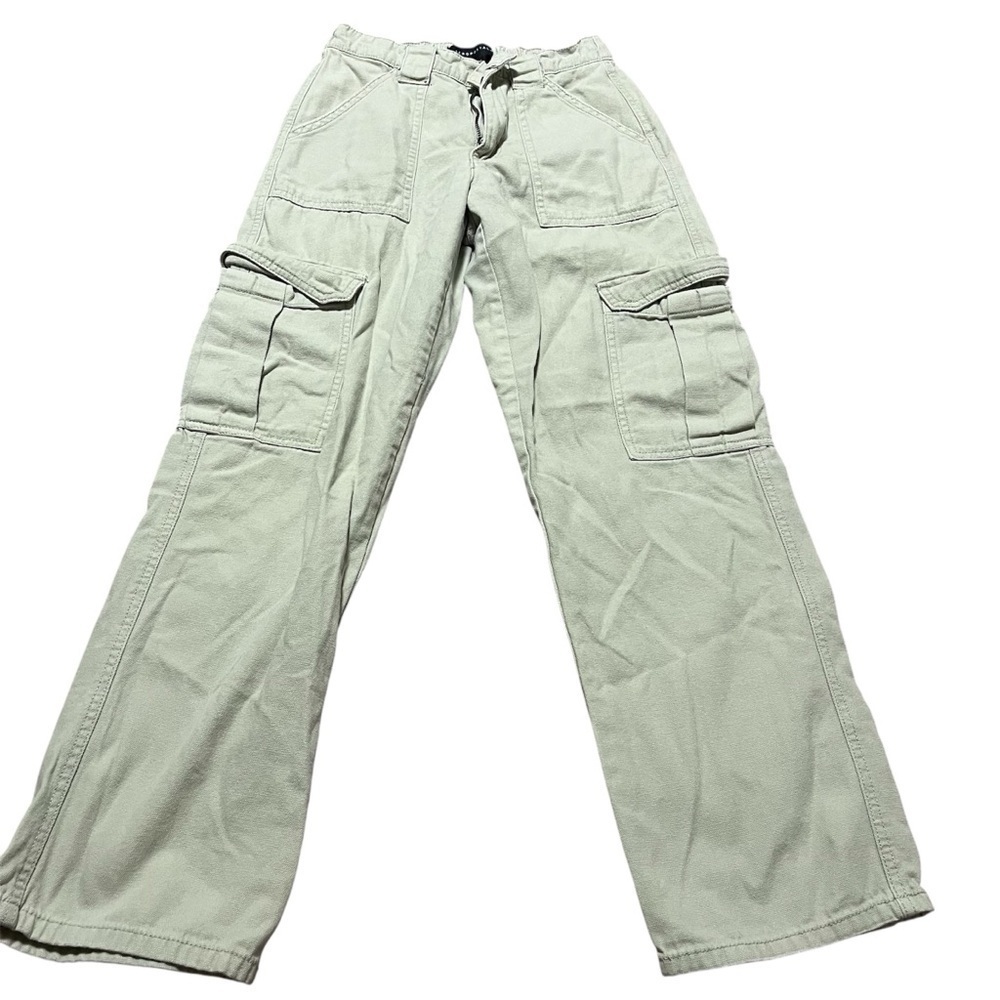 Aeropostale Mid Rise Straight Leg Baggy Cargo Pants Size XS elastic Y2K 90s